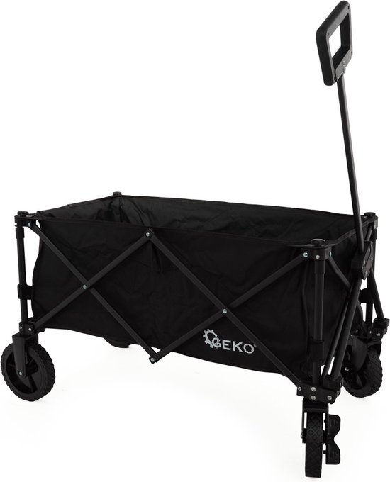 Geko Bolderkar - Bolderwagen - Opvouwbaar - Draaibare wielen - 127L - 100KG Draagkracht - Zwart van Geko