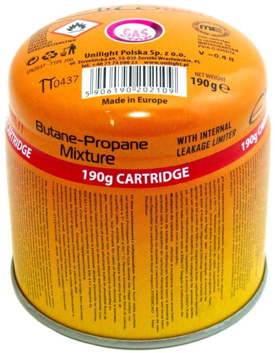 GEKO Butaan Gas Cartridge - Zelfsluitende Klep - Versterkte Basis - 190g