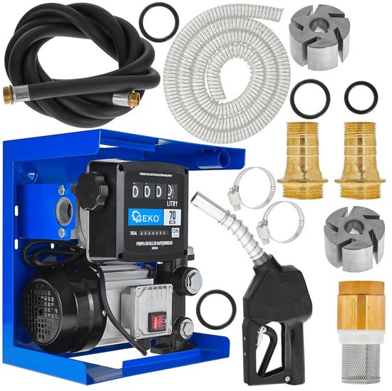 GEKO Dieselpomp set 70 l/min 900 W met teller, automatisch vulpistool en slangen 2 m en 4 m