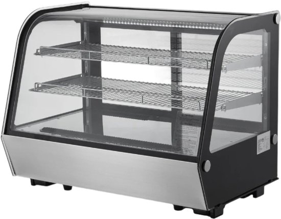 Gekoelde Displaykast – Koelvitrine – Koelkast – Presentatiekast – Bakkerskast – 278 Liter Inhoud – LED-Verlichting - 5 Kubieke Voet Boog van Merkloos