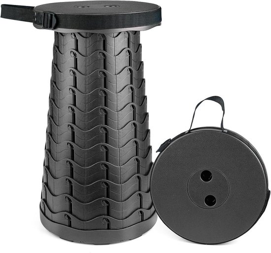 GELLDG Draagbare telescopische kruk - opvouwbaar - geschikt voor kamperen, tuinieren, vissen, wandelen, barbecueën - Verstelbare opklapbare kruk - maximaal draagvermogen 180 kg