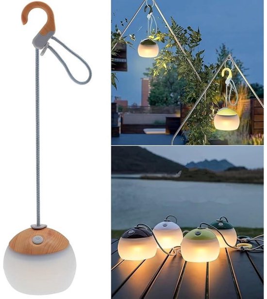 GELLDG Elektrische campinglaternen - LED Campinglamp - 3 Lichtmodi - 320 Lumen - 4000mAh Powerbank - USB-C Oplaadbaar - IPX5 Waterdicht - 10.5x8.5cm - Plastic - Geschikt voor Camping, Wandelen en Noodgevallen