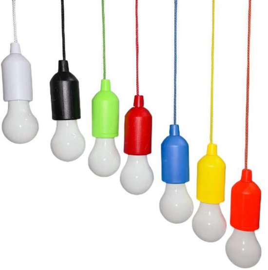GELLDG LED Lampen - Campinglampen met Trekkoord - Draagbare Zeltlampen - 156x54mm - Direct Aan bij Trekken, Lange Batterijduur, Veilig en Energiezuinig - Geschikt voor Camping, Tuin, BBQ, Feestdecoratie - Kunststof