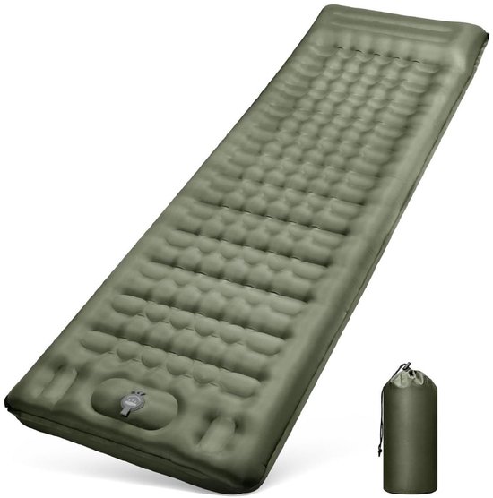 GELLDG Zelfopblazende Slaapmat – Opblaasbare Campingmat – 195x66x12cm – Sterke Steun & Hoge Draagkracht – Geschikt voor Kamperen en Strand – Waterdicht Anti-Ripstop Materiaal – Compact Verpakking – Duurzaam Samengesteld Weefsel van Merkloos