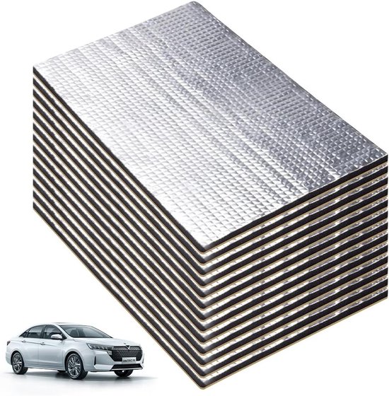 Geluiddempende Mat voor Auto - Geluidsisolatie en Warmte-isolatie 40 cm x 25 cm x 5 mm - 1.2 m² voor Optimale Comfort