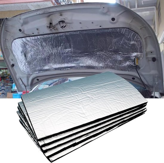 Geluiddempende Mat voor Auto, Isolatie Warmte Pads, Vermindert Weggeluid en Motortrillingen, Verbeter je Rijdcomfort, Set van 5 Stuks
