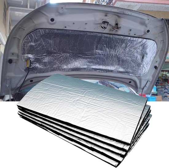 Geluiddempende Matten voor Auto, Isolatie en Warmtebescherming, Verminder Vibration en Motorlawaai, Verbeter je Rijervaring, Set van 5 Stuks van Merkloos