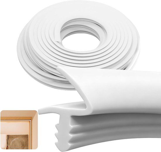Geluiddichte Deurklink, Isolatie Seal voor Houten Frames, Winddicht en Schokabsorberend, 10 m, Wit van Merkloos