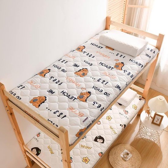 Generic Japanse futonmatras voor kinderen opvouwbare vloermatras twin tatami mat dun slaapmatras Japans vloerbed op ware grootte oprolbare matrasbeschermer met antislipbodem,Cute,100x200cm(39 * 79in)