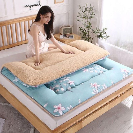Generisch Matras Japanse futon matrassen vloermatras opvouwbaar futon matras Japans vouwmatras vloer mat antislip en ademend groen 180 x 200 cm