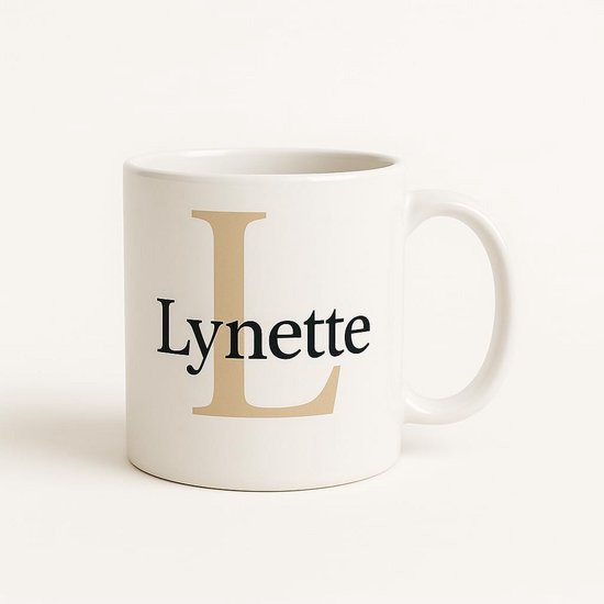 Gepersonaliseerde mok met naam en initiaal, keramische koffiekop als cadeau
