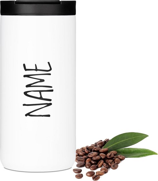Gepersonaliseerde Thermosbeker met Naam 400 ml - Roestvrij Staal - Koffiebeker To Go van Merkloos