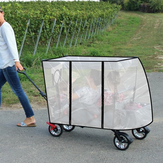 gereedschapswagen met voorwielrem, tot 150 kg draagkracht, Bolderkar / grotere capaciteit, robuuste strandwagen op grote terreinwielen van Sekey