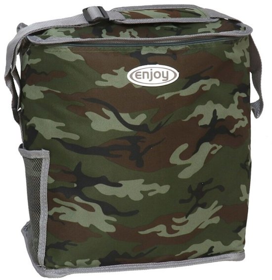 Gerimport Koel/schoudertas - 22 liter - legerlook - 20 x 32 x 34 cm - geïsoleerd/lunchtas van Merkloos