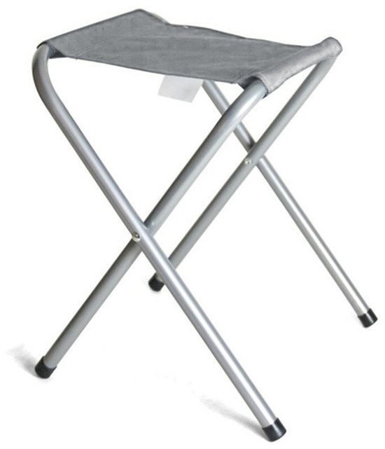 Gerimport Opvouwbare stoel - grijs - kunststof/metaal - 35 x 38 cm - klapstoel camping van Gerimport