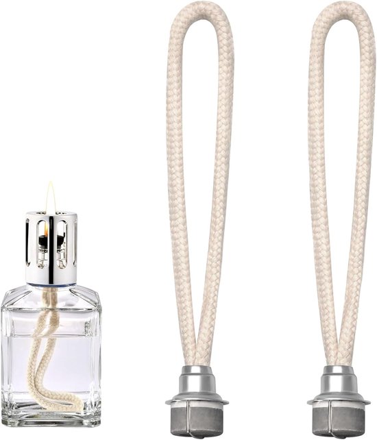 Geurbrander lont met steentje - Olielamp - 2 Stuks - geschikt voor elke grote geurlamp/geurbrander - 18CM lang van RBA-SHOP.