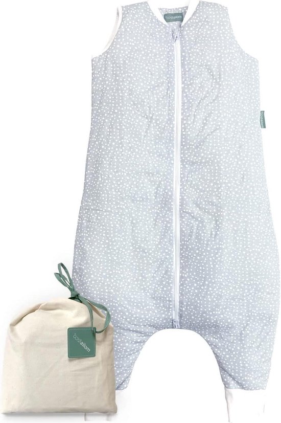 Gevoerde slaapzak met voeten - 3 jaar - 25 TOG - Winter en tussenseizoenen - Ultrazacht en warm - Grijze opdruk van Merkloos