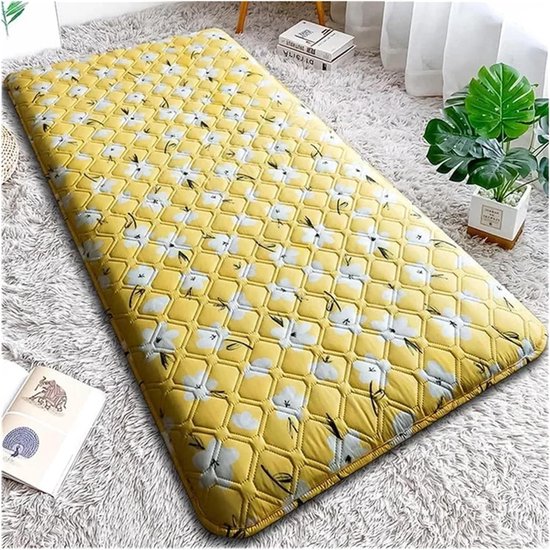Gewatteerd Bedmatras - Draagbaar Opklapbed - Logeren en Reizen - Vochtbestendig Ontwerp - 6 cm Dik - Grijs