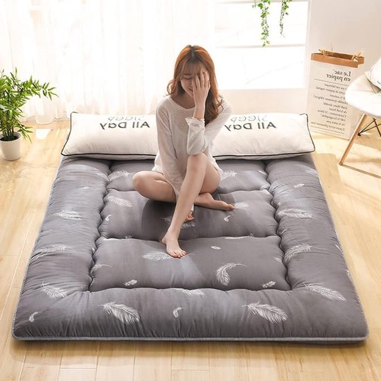 Gewatteerd Matras - Futon Vloermatras - Comfortabel Slapen - Zacht Aloë Katoen - 70x140cm - C