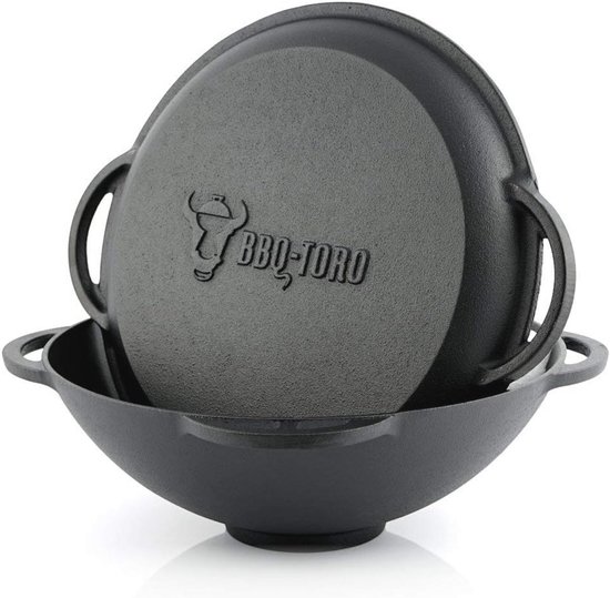 Gietijzeren Kazan met Deksel - 6,9 Liter - Traditionele Pan voor Stoofschotels en Meer