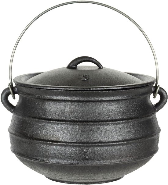 Gietijzeren Ketel - Stoofpan - Buiten Koken - Ovenbestendig - 7 Liter - Zwart