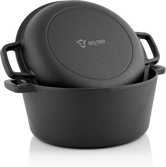 Gietijzeren Pot - Kazan Pan - Buiten Koken - Vooraf Ingebrand - 68 Liter - Zwart