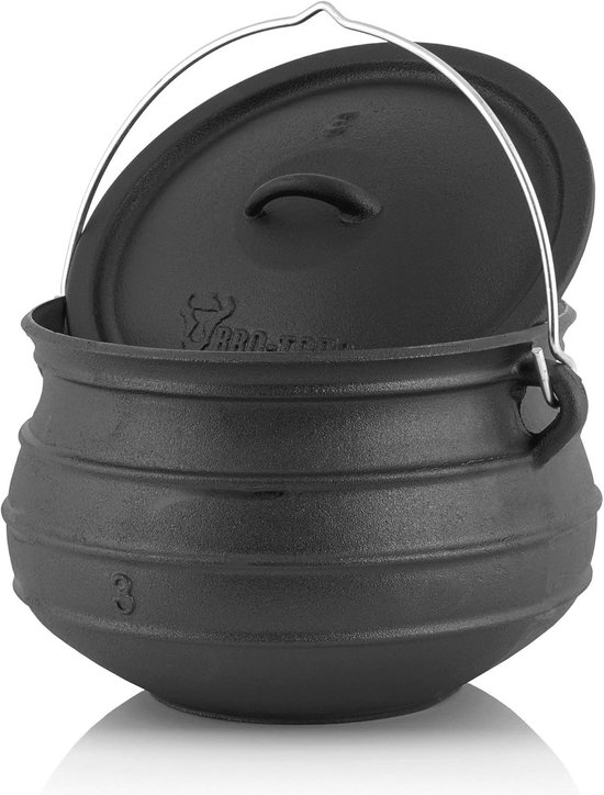 Gietijzeren Potjie #3 | 8 Liter | Zuid-Afrikaanse Kookpot voor BBQ en Kampvuur