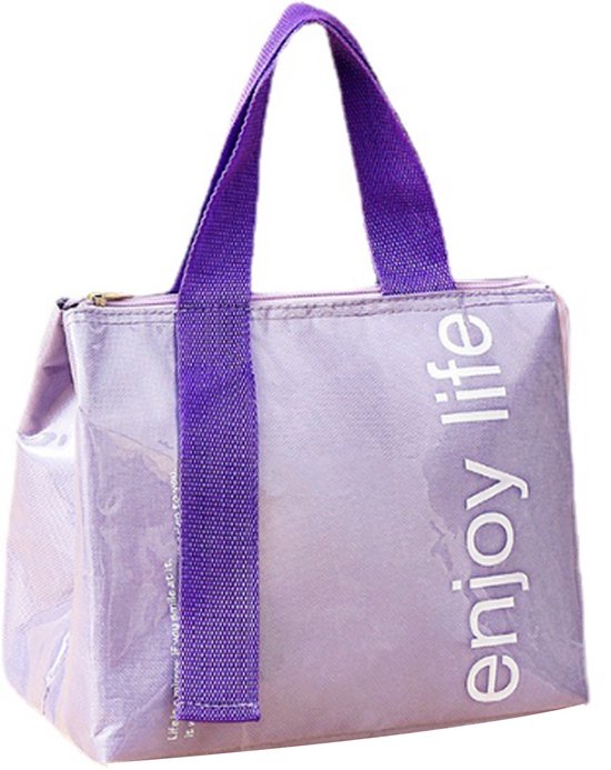 Gigicial Cartoon Lunch Bag - Geïsoleerde/Koeltas - Waterdicht ontwerp, Dubbele handgrepen, Grote capaciteit - 1 stuk - Geschikt voor werk, strand, picknicks, Paars van Merkloos