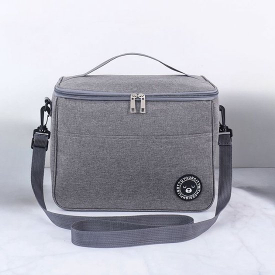 Gigicial waterdichte Oxford Koeltas - verwarmde Lunchtas Van Aluminiumfolie - Duurzaam & Lichtgewicht Met Ruime Opbergruimte - 1 Stuk - Grijs van Merkloos