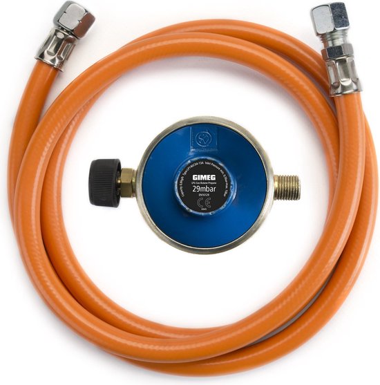 Gimeg gasdrukregelaarset Campingaz 29 mbar Campingaz X 1/4 inch links (150 cm) van Campingaz