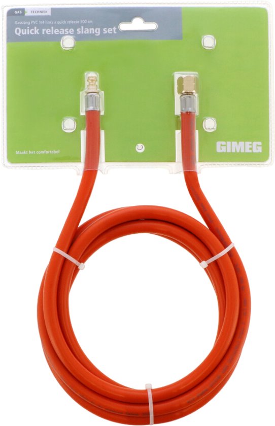Gimeg Gasslang PVC 1/4 links x Quick Release 3m - Overige gasfittingmateriaal - van Gimeg