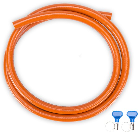 Gimeg HD Gasslang pvc - 2 slangklemmen - 1 m van Merkloos