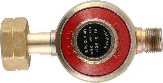 Gimeg instelbare gasdrukregelaar 0-6bar kombi X 3/8 inch links 6kg van GIM