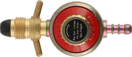Gimeg instelbare gasdrukregelaar 0,4/1,4bar soft Pol X 3/8 inch links 6kg