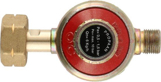 Gimeg instelbare gasdrukregelaar 0,5-1,5bar Kombi X 3/8 inch links 6kg van Merkloos