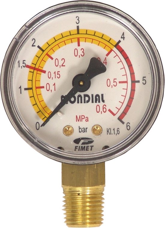Gimeg Manometer 0-6 bar 1/4 inch g van Gimeg