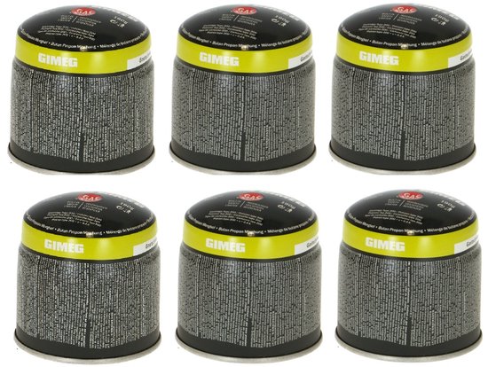 Gimeg Prik Gascartouche 190gr - Set van 6 - Mengsel van butaan en propaan - Veilig en gebruiksvriendelijk