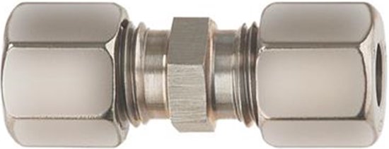Gimeg rechte knelkoppeling 10 mm X 10 mm staal van Merkloos