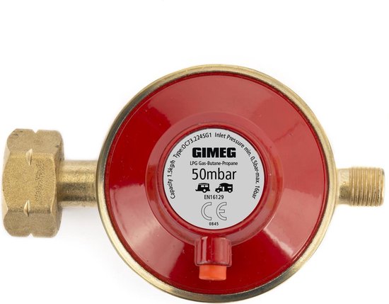 Gimeg Uni.reg.1/4 inch links - drukregelaar - propaan / butaan - met afblaasventiel van Gimeg