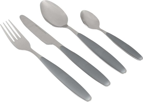 Gimex Bestek - Grijs - Soft Touch heft - 16-Delig van GIM