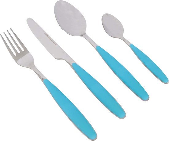 Gimex - Colour Line - Bestek - Rainbow - Blauw - 4-Delig