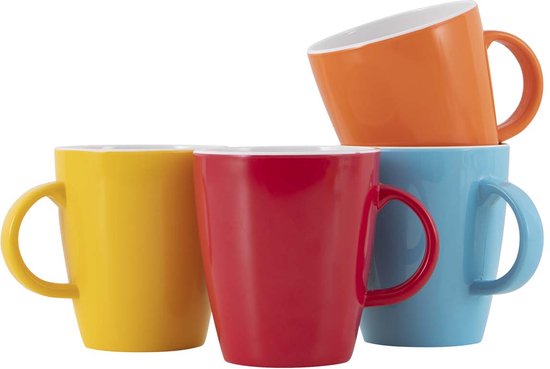Gimex Colour Line Mok - Rainbow - 380 ml - 4 Stuks