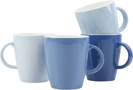 Gimex - Colour Line - Mok - Sky - 380 ml - 4 Stuks