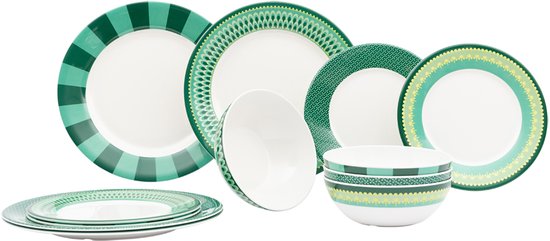 Gimex - Colour Line - Servies - Groen - 12-Delig