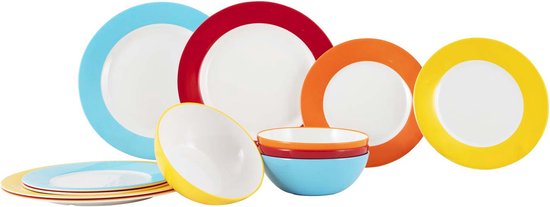 Gimex - Colour Line - Servies - Rainbow - 12-Delig van GIM