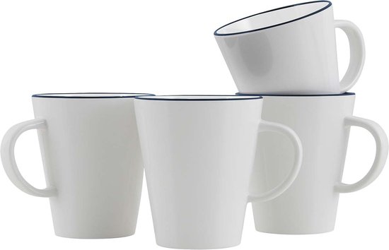Gimex - Linea Line - Mok - Blauw - 4 Stuks