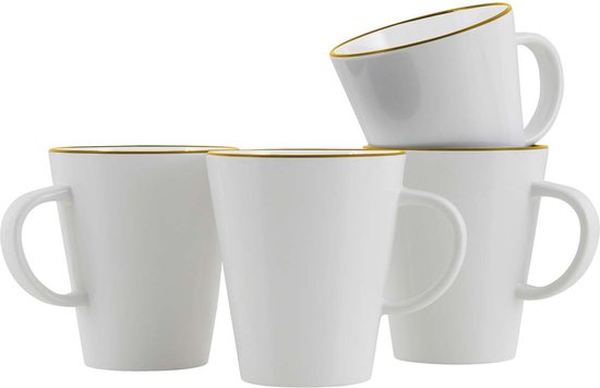 Gimex Linea Line Mok - Goud - 350 ml - 4 Stuks van GIM