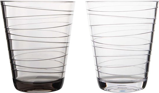Gimex - Linea Line - Waterglas - Streepjes- 300 ml - 2 Stuks van GIM