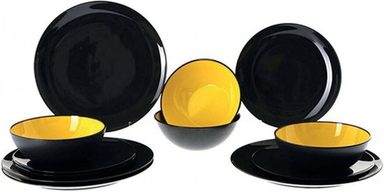 Gimex melamine serviesset - geel servies 25 cm set van 12 van GIM