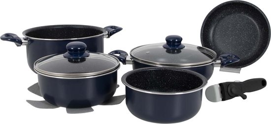 Gimex - Pannenset - Inductie - Blauw - 8-Delig van GIM
